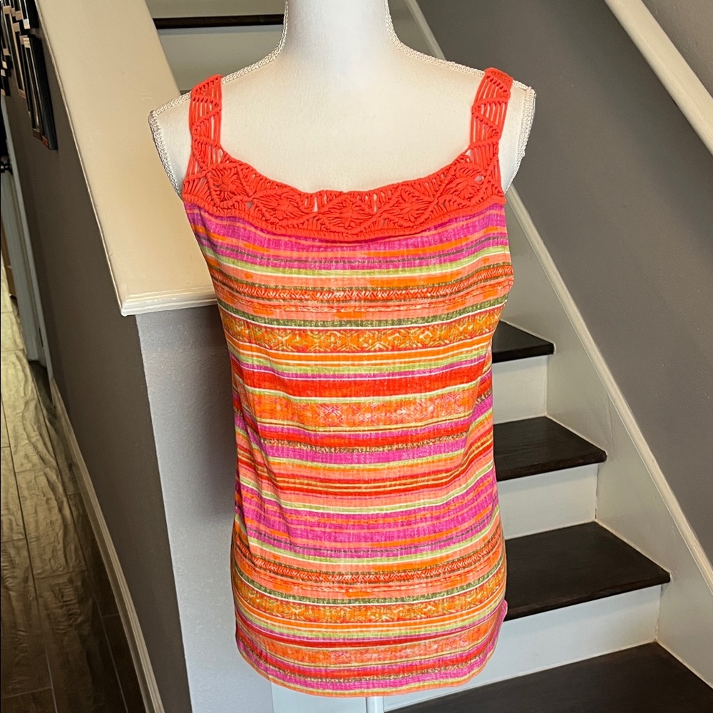 LRL Ralph Lauren Jeans Co. Colorful Striped Women's Top with Embroidery. New XL